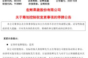 博白明日停牌！又一A股，筹划控制权变更